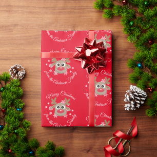 Papel De Regalo Navidades Cute Rótulo de Raza Tipo Copo de Nieve R