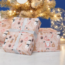 Papel De Regalo Navidades Cute Santa