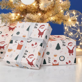 Papel De Regalo Navidades Cute Santa Ho Ho Ho Ho Ho Ho