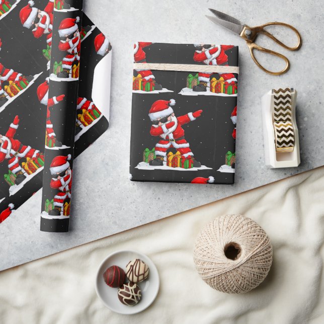 Papel De Regalo Navidades Dabbing Santa Fun vacaciones de invierno (Artesanía)
