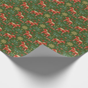 Papel De Regalo Navidades Dala Caballo verde