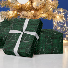 Papel De Regalo Navidades - Dark Green Burlap Textura