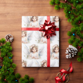 Papel De Regalo Navidades de acuarela Angel Chica