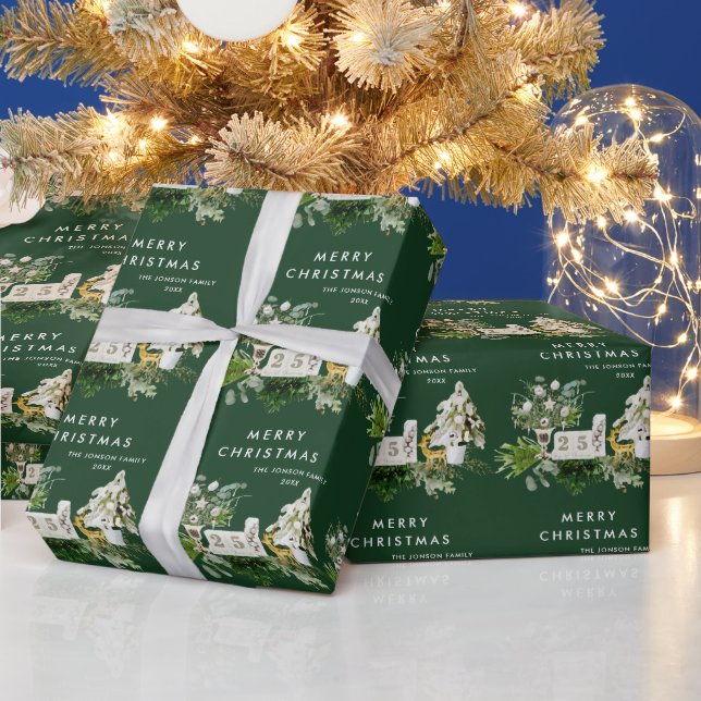 Papel De Regalo Navidades de acuarela bohemias componen vacaciones (Vacaciones)