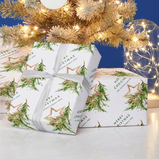 Papel De Regalo Navidades de acuarela bohemias componen vacaciones (Vacaciones)