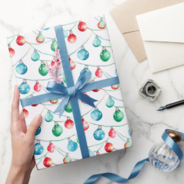 Papel De Regalo Navidades de acuarela Colorful String Lights