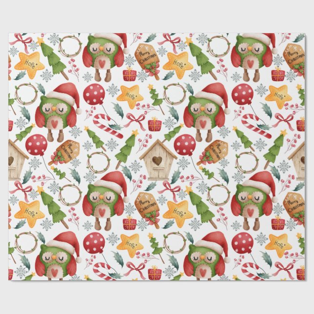 Papel De Regalo Navidades de acuarela cútima (Superficie plana)