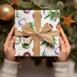 Papel De Regalo Navidades de acuarela de bauble festivo