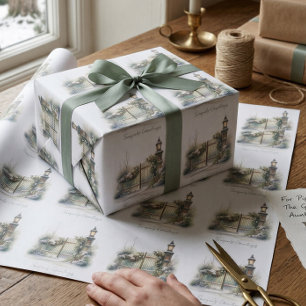 Papel De Regalo Navidades de acuarela de la Lámpara de invierno de