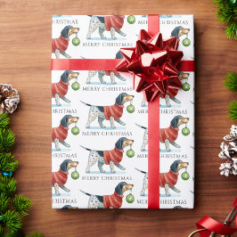 Papel De Regalo Navidades de acuarela de perro