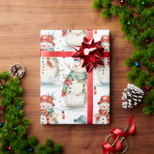 Papel De Regalo Navidades de acuarela de Snowman