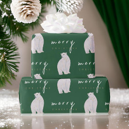 Papel De Regalo Navidades de acuarela del osito polar moderno en t