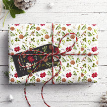 Navidades de acuarela Elegante Foliage Floral