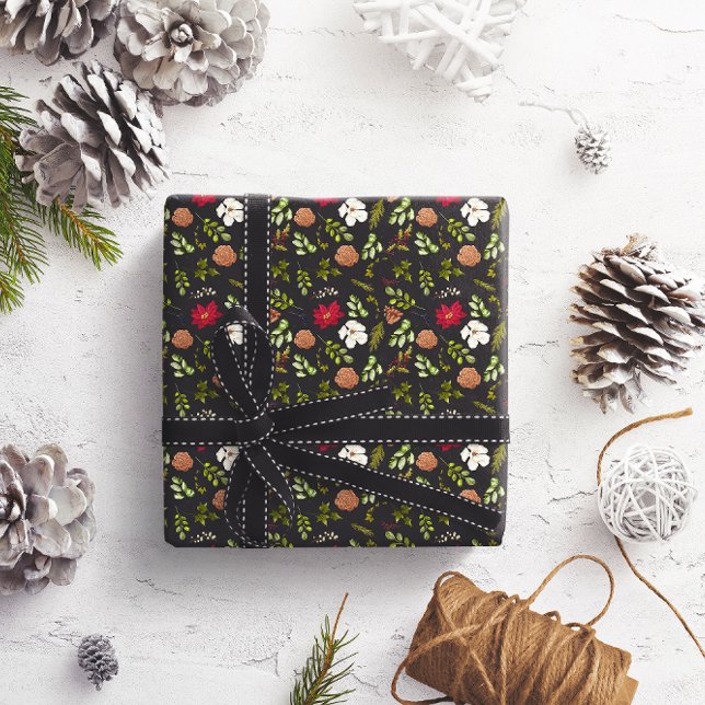 Papel De Regalo Navidades de acuarela Elegante Foliage Floral (Subido por el creador)