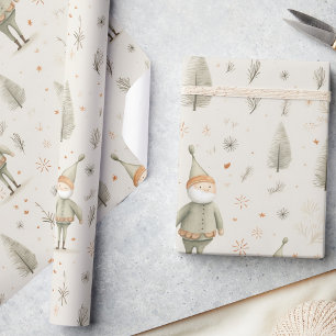 Papel De Regalo Navidades de acuarela encantados de Forest Santa C