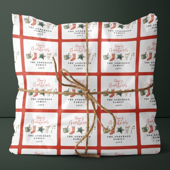 Papel De Regalo Navidades de acuarela galletas beben caramelos (Subido por el creador)