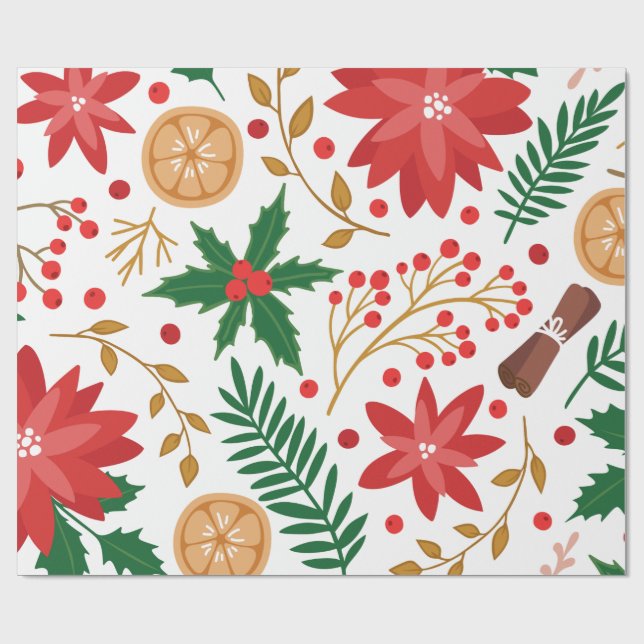 Papel De Regalo Navidades de acuarela modernos Árbol de pino verde (Superficie plana)