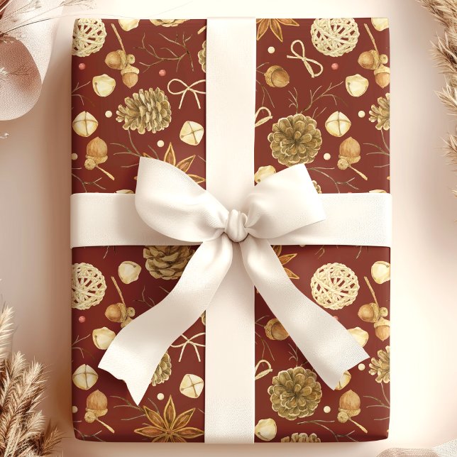 Papel De Regalo Navidades de acuarela rusa de pino (Subido por el creador)