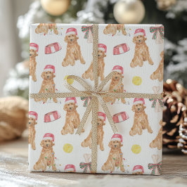 Papel De Regalo Navidades de acuarela Santa Dogs