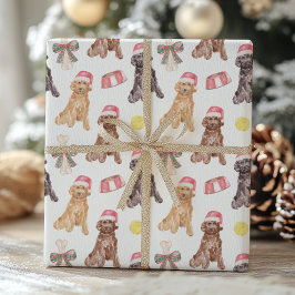 Papel De Regalo Navidades de acuarela Santa Dogs