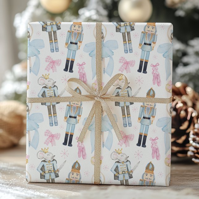 Papel De Regalo Navidades de acuarela Wreath de nutcracker (Subido por el creador)