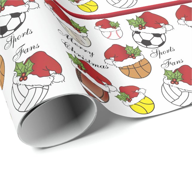 Papel De Regalo Navidades de aficionados al deporte | DIY Textos (Esquina del rollo)