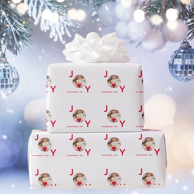 Papel De Regalo Navidades de alegría por la foto roja blanca (Subido por el creador)