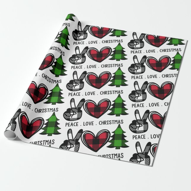Papel De Regalo Navidades de amor por la paz (Desenrollado)