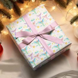 Papel De Regalo Navidades de ángeles de color de agua entregan pap