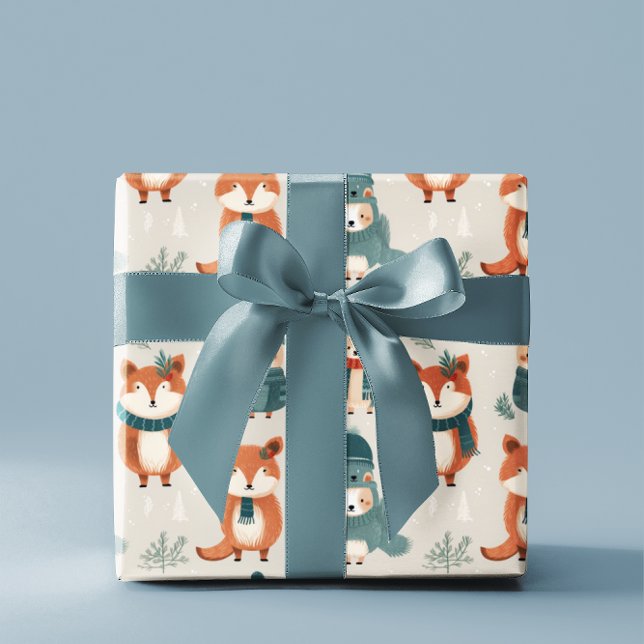 Papel De Regalo Navidades de animales de invierno y cumpleaños (Subido por el creador)