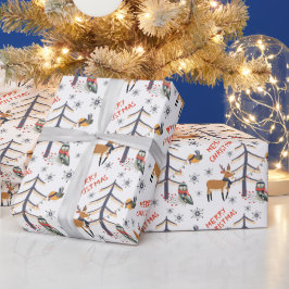 Papel De Regalo Navidades de animales de Woodland