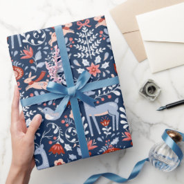 Papel De Regalo Navidades de animales de Woodland escandinavos
