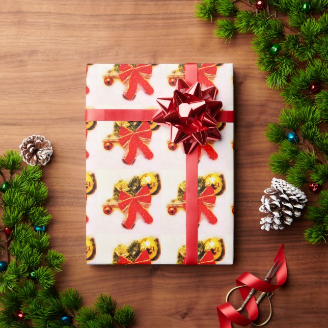 Papel De Regalo Navidades de arcos rojos (Regalo de vacaciones)
