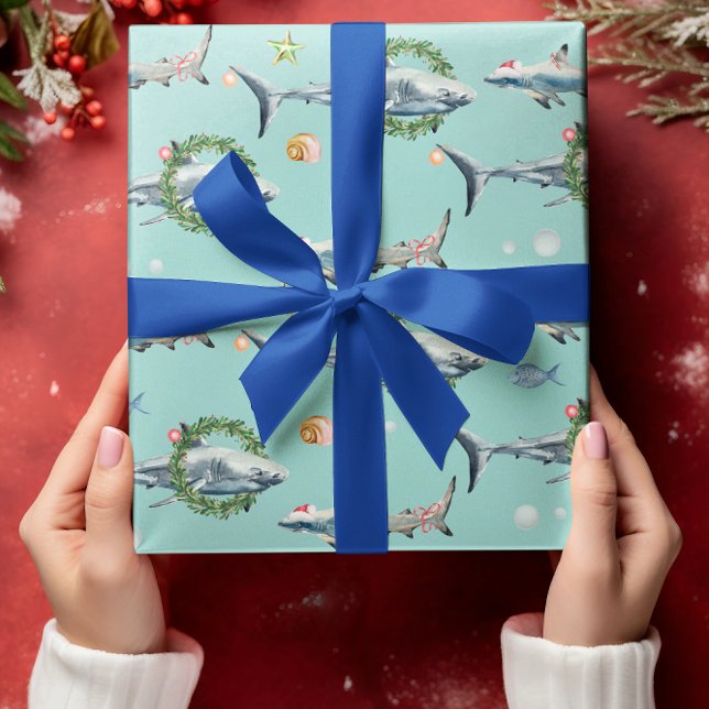Papel De Regalo Navidades de arrecifes de tiburón blanco (Subido por el creador)