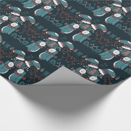 Papel De Regalo Navidades de arte folclórico monogramados Lechuzas