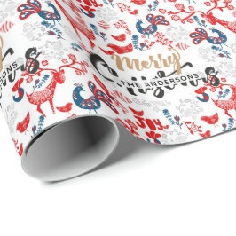 Papel De Regalo Navidades de arte folclórico personalizado: marcas