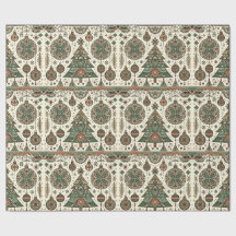 Navidades de arte folclórico rojo y verde festivo