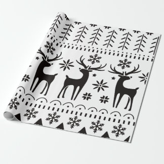 Papel De Regalo Navidades de arte popular moderno reno