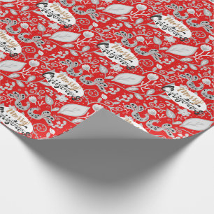Papel De Regalo Navidades de arte popular personalizados Pájaros r