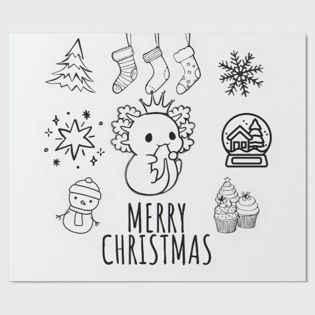 Papel De Regalo Navidades de Axolotl (Superficie plana)