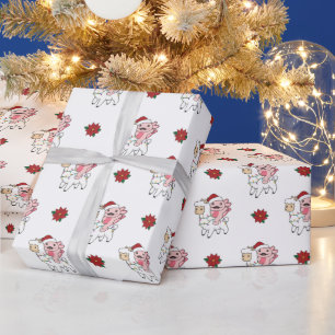 Papel De Regalo Navidades de Axolotl Llama Alpaca Animales de invi