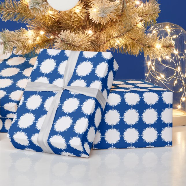 Papel De Regalo Navidades de azul profundo y blanco (Vacaciones)