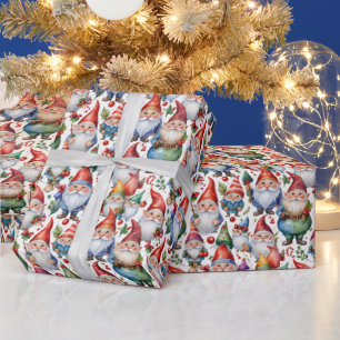 Papel De Regalo Navidades de baldosas festivas gnome