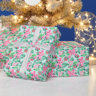Papel De Regalo Navidades de baldosas rosadas honradas se doblan f