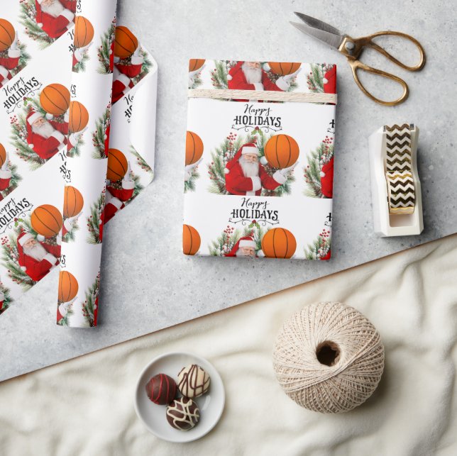 Papel De Regalo Navidades de baloncesto con Santa Claus (Artesanía)
