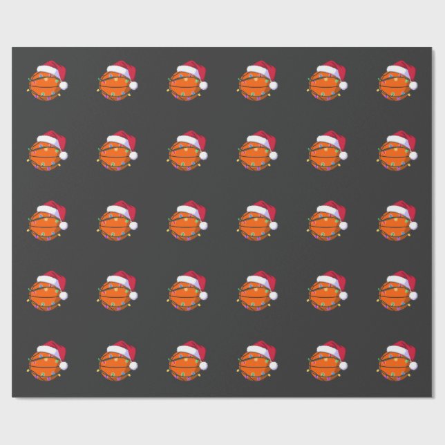 Papel De Regalo Navidades de baloncesto de nieve Santa Béisbol (Superficie plana)