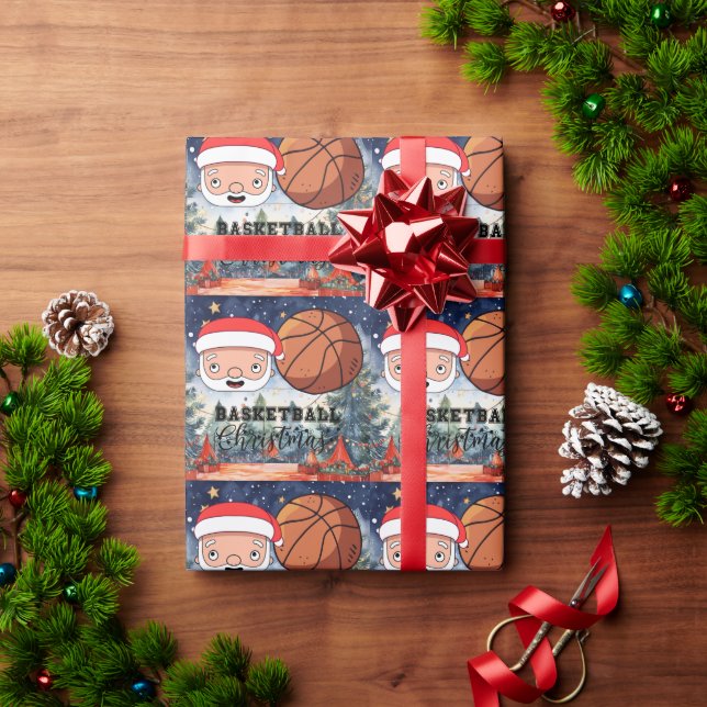 Papel De Regalo Navidades de baloncesto de Santa Claus por jugador (Regalo de vacaciones)