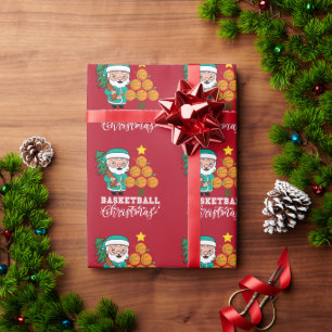 Papel De Regalo Navidades de baloncesto de Santa Claus por jugador