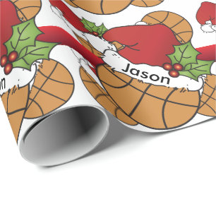 Papel De Regalo Navidades de baloncesto divertidos   Nombre DIY