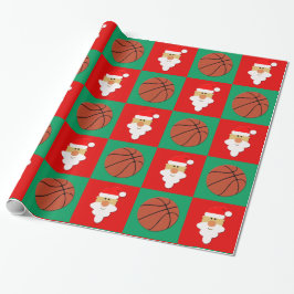 Papel De Regalo Navidades de baloncesto y baloncesto de Santa Clau